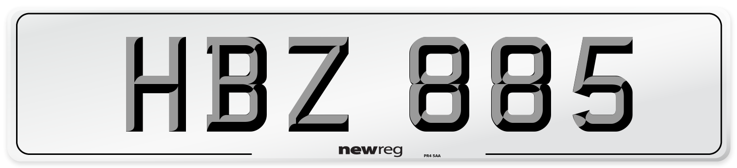 HBZ 885 Number Plate from New Reg